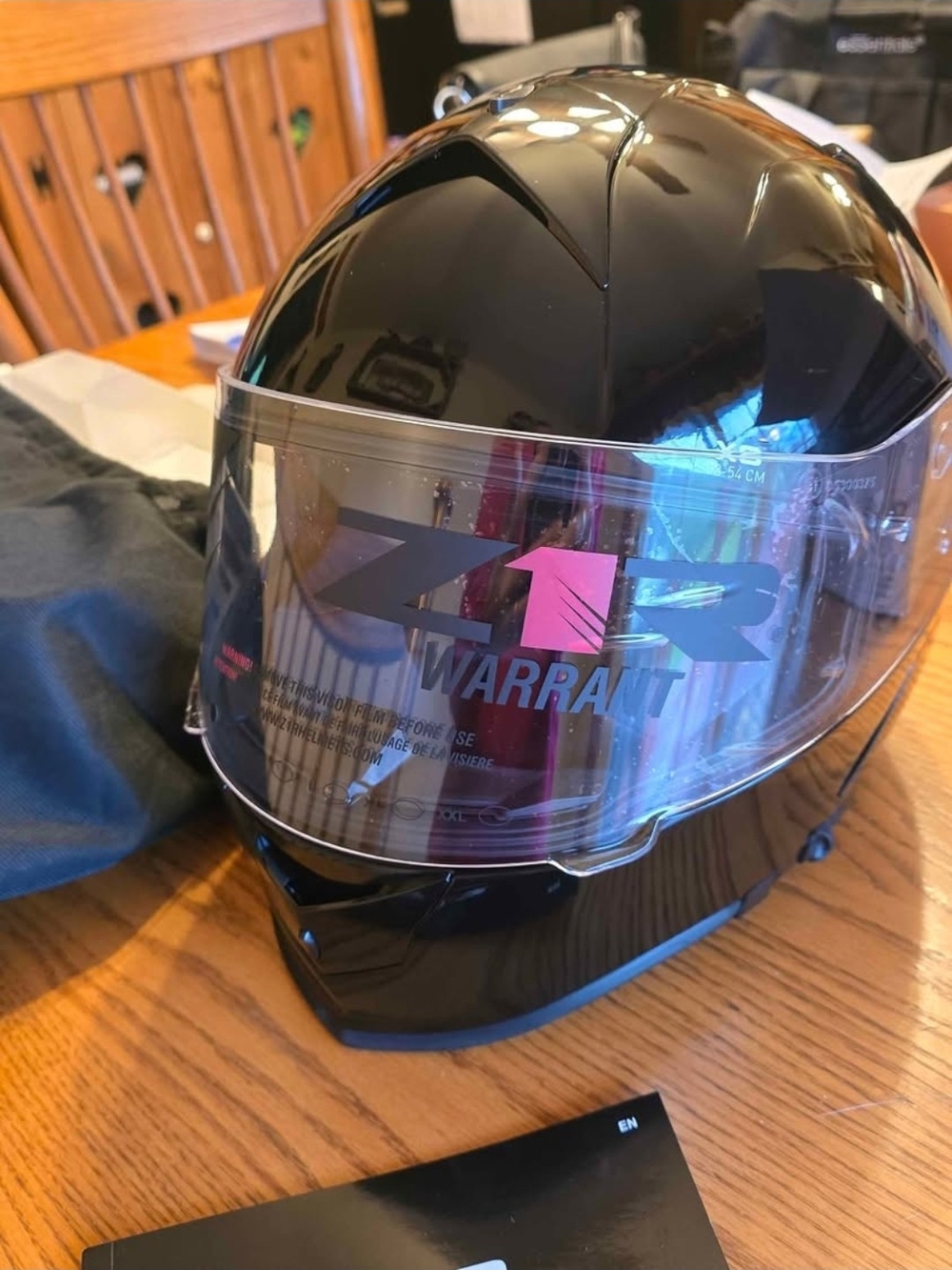 Black Full-Face Motorcycle Helmet with Clear Visor